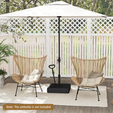 Base móvil para sombrilla de patio, rellenable con agua y arena, para sombrilla de mesa de mercado con 3 ruedas - Negro