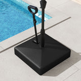 Base móvil para sombrilla de patio, rellenable con agua y arena, para sombrilla de mesa de mercado con 3 ruedas - Negro