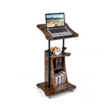 Sit-to-Stand Laptop Desk Cart Height Adjustable with Storage