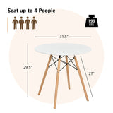 Modern 3-Piece Dining Set: Round Table with Set of 2 Hollow Plastic Chairs