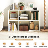 Modern 6-Cube Bookcase with Anti-tipping Kits for Bedroom Living Room-White