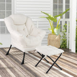Sillón moderno con reposapiés plegable y almohada para la cabeza