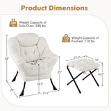 Sillón moderno con reposapiés plegable y almohada para la cabeza