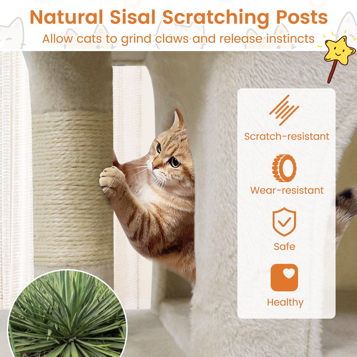 Árbol rascador moderno para gatos con rascador de ahorro de espacio con percha tapizada y 2 condominios para gatos