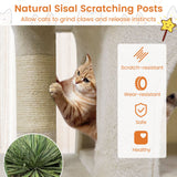 Árbol rascador moderno para gatos con rascador de ahorro de espacio con percha tapizada y 2 condominios para gatos