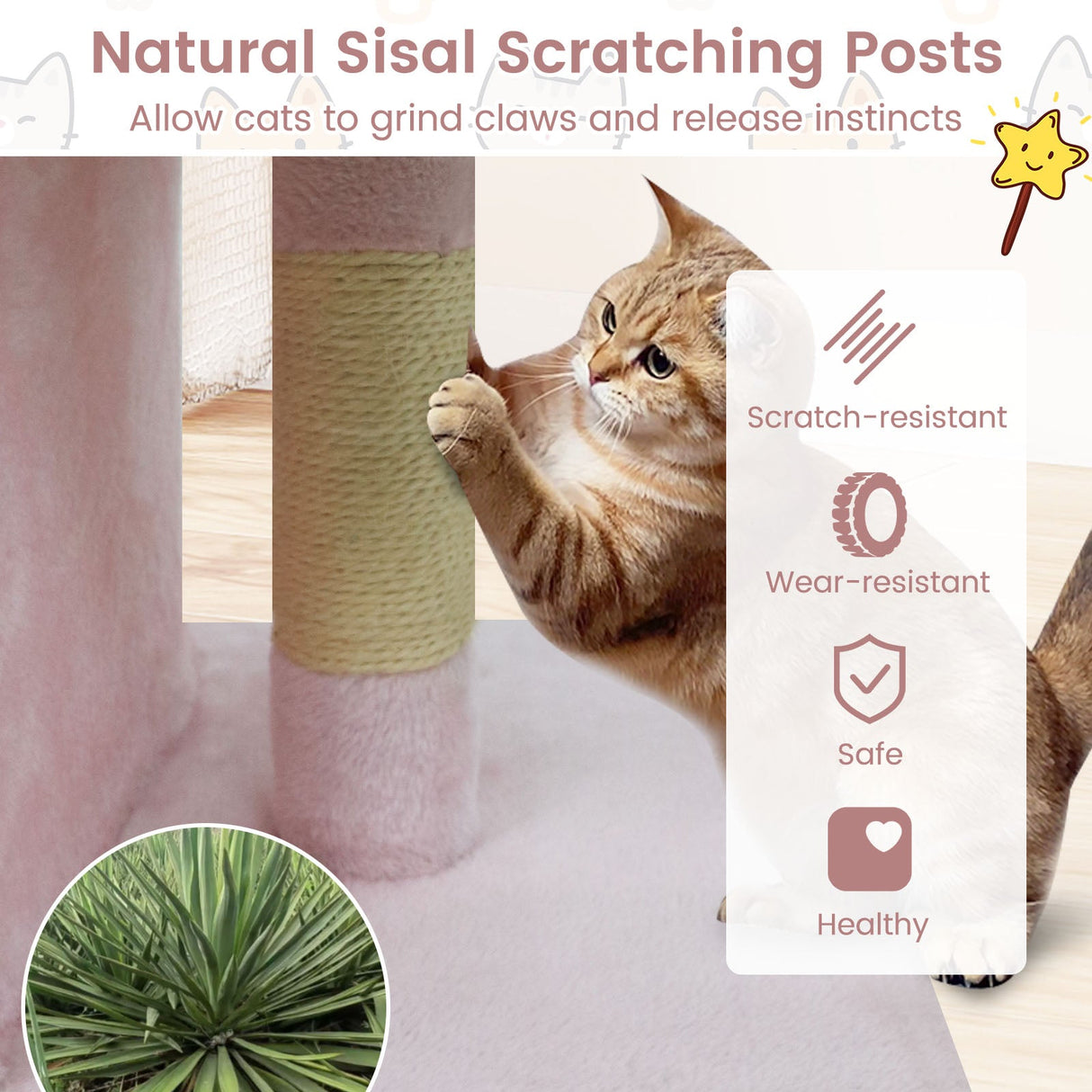 Árbol rascador moderno para gatos con rascador de ahorro de espacio con percha tapizada y 2 condominios para gatos