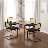 2 Sillas de Comedor Modernas de Mediados de Siglo con Diseño Cantilever-Negro