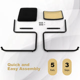 2 Sillas de Comedor Modernas de Mediados de Siglo con Diseño Cantilever-Negro