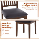 Upholstered Modern Dining Chair Set of 2 with Slanted High Backrest-Brown