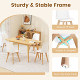 Modern Dining Chair Set of 2 with Solid Beech Wood Legs and Tilt Backrest