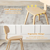 Modern Dining Chair Set of 4 with Wide Seat-Natural