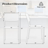 Sillas de comedor modernas (juego de 4) con respaldo inclinado y patas de metal resistentes
