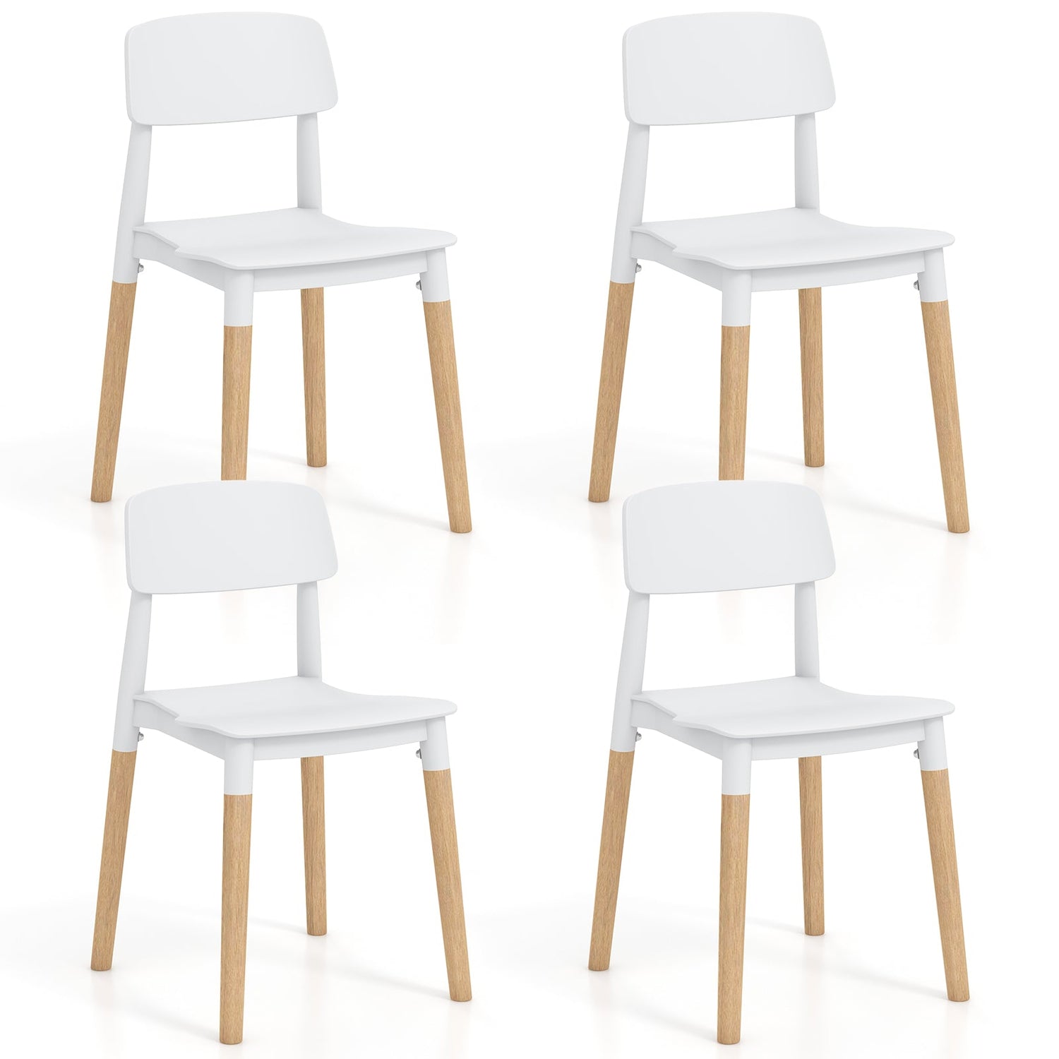 Juego de 4 sillas de comedor modernas con respaldo ergonómico para comedor