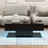 Mesa de centro LED moderna con luces LED de 20 colores y 2 cajones de almacenamiento