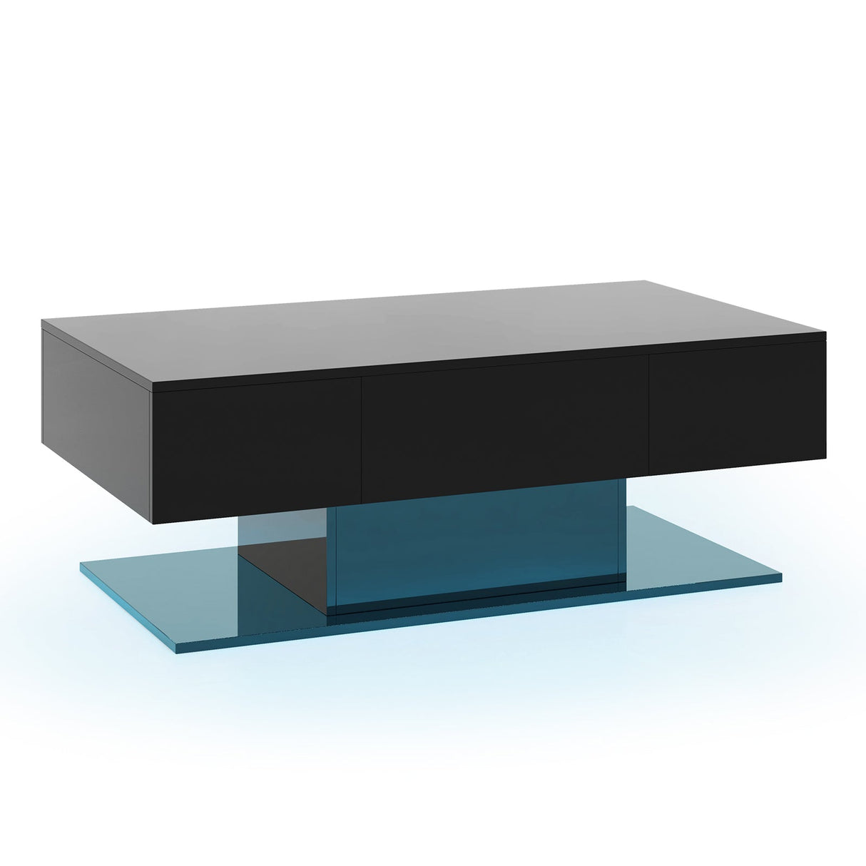 Mesa de centro LED moderna con luces LED de 20 colores y 2 cajones de almacenamiento