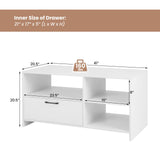 Mueble Moderno para TV con 3 Compartimentos Abiertos y 1 Cajón de Almacenamiento - Blanco