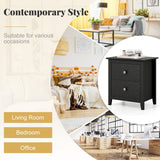 Modern Nightstand with 2 Drawers for Small Spaces
