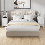 Mesita de Noche Moderna con 3 Cajones para Dormitorio o Sala de Estar