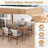 Sillas de comedor tapizadas modernas con patas de madera de caucho, juego de 4 unidades, color marrón