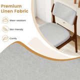 Sillas de comedor tapizadas modernas con patas de madera de caucho, juego de 4 unidades, color marrón