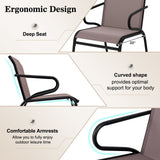 Modern Patio Chairs Set of 2 with Breathable Fabric for Porch-Coffee
