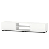 Modern TV Stand for up to 70" TVs Minimalist Entertainment Center with 2 Doors and Open Shelves-Rustic Brown