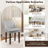 Modern Upholstered Fabric Side Leisure Chair Set of 2-Gray
