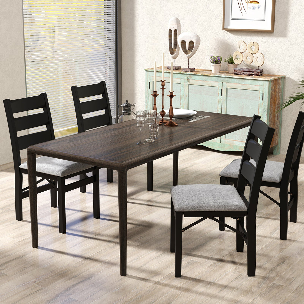 Set de 2 sillas plegables tapizadas modernas con respaldo cómodo - Negro
