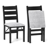 Set de 2 sillas plegables tapizadas modernas con respaldo cómodo - Negro