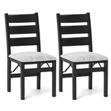 Set de 2 sillas plegables tapizadas modernas con respaldo cómodo - Negro