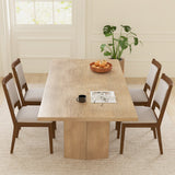 Modern Dining Upholstered Kitchen Chair Set of 2 with Padded Backrest-Brown