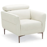 Modern Upholstered Single Sofa with Adjustable Headrest