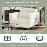 Modern Upholstered Single Sofa with Adjustable Headrest