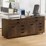 Cajonera móvil vertical moderna de 5 cajones con puerta y 5 ruedas