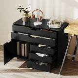 Cajonera móvil vertical moderna de 5 cajones con puerta y 5 ruedas