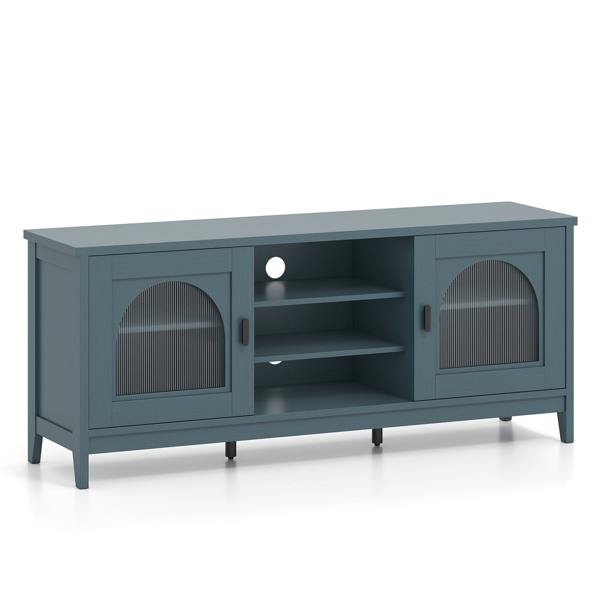 Mueble para TV Moderno Vintage con Estantes Ajustables y 2 Orificios para Cables para Televisores de hasta 65 Pulgadas