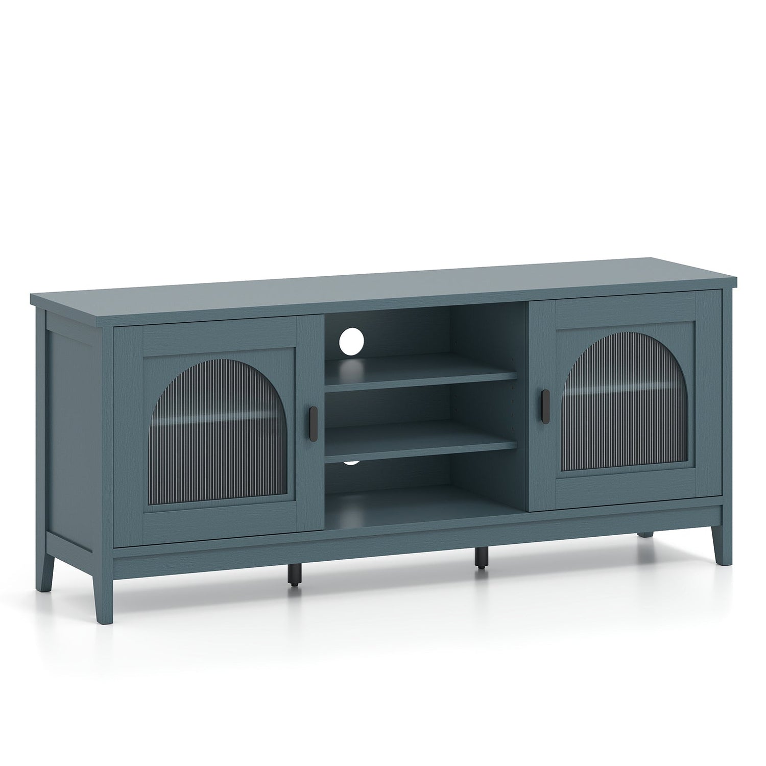 Mueble para TV Moderno Vintage con Estantes Ajustables y 2 Orificios para Cables para Televisores de hasta 65 Pulgadas
