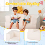 Sofá modular infantil, sofá cama, sillón de espuma convertible para niños - Beige