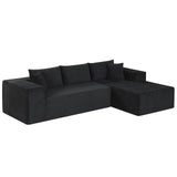 Modular Sectional Sofa Corduroy Upholstered L-shaped Sofa Couch with Deep Seats