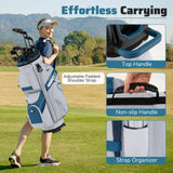 Molded Lock Top Golf Cart Bag with 14-Way Full Length Dividers and 11 Pockets
