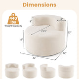 Sillón individual con forma de luna y suave forro de piel de osito - Beige