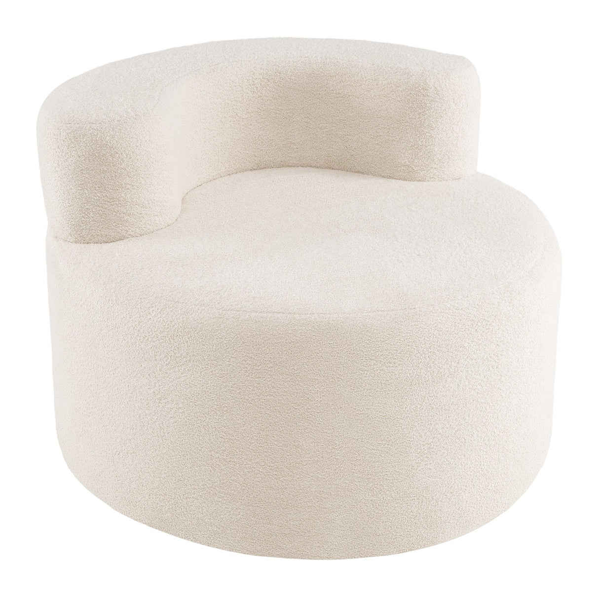 Sillón individual con forma de luna y suave forro de piel de osito - Beige