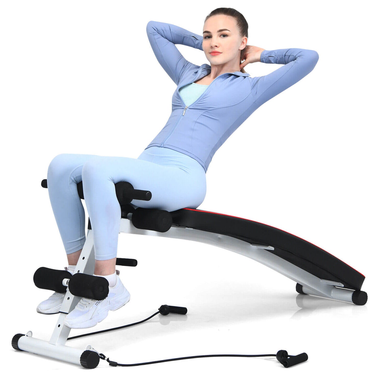 Banco de gimnasio plegable multifunción para entrenamiento de fuerza de cuerpo completo