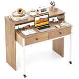 Escritorio de computadora extensible con escritorio secundario extraíble - Natural