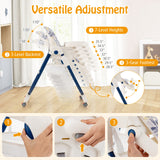 Multifunctional Folding Baby High Chair with Rolling Wheels and Adjustable Height