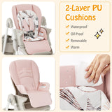 Multifunctional Folding Baby High Chair with Rolling Wheels and Adjustable Height