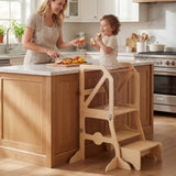 Taburete multifuncional de cocina para niños con barra de seguridad extraíble y hebillas de fijación