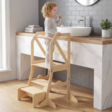 Taburete multifuncional de cocina para niños con barra de seguridad extraíble y hebillas de fijación