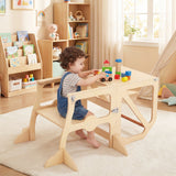 Taburete multifuncional de cocina para niños con barra de seguridad extraíble y hebillas de fijación