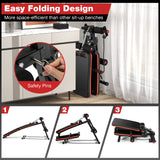 Banco multifuncional para abdominales con 4 posiciones ajustables de metal para entrenamiento